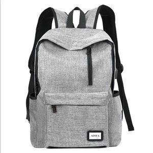Light Grey Preppy Laptop Backpack - Work or School